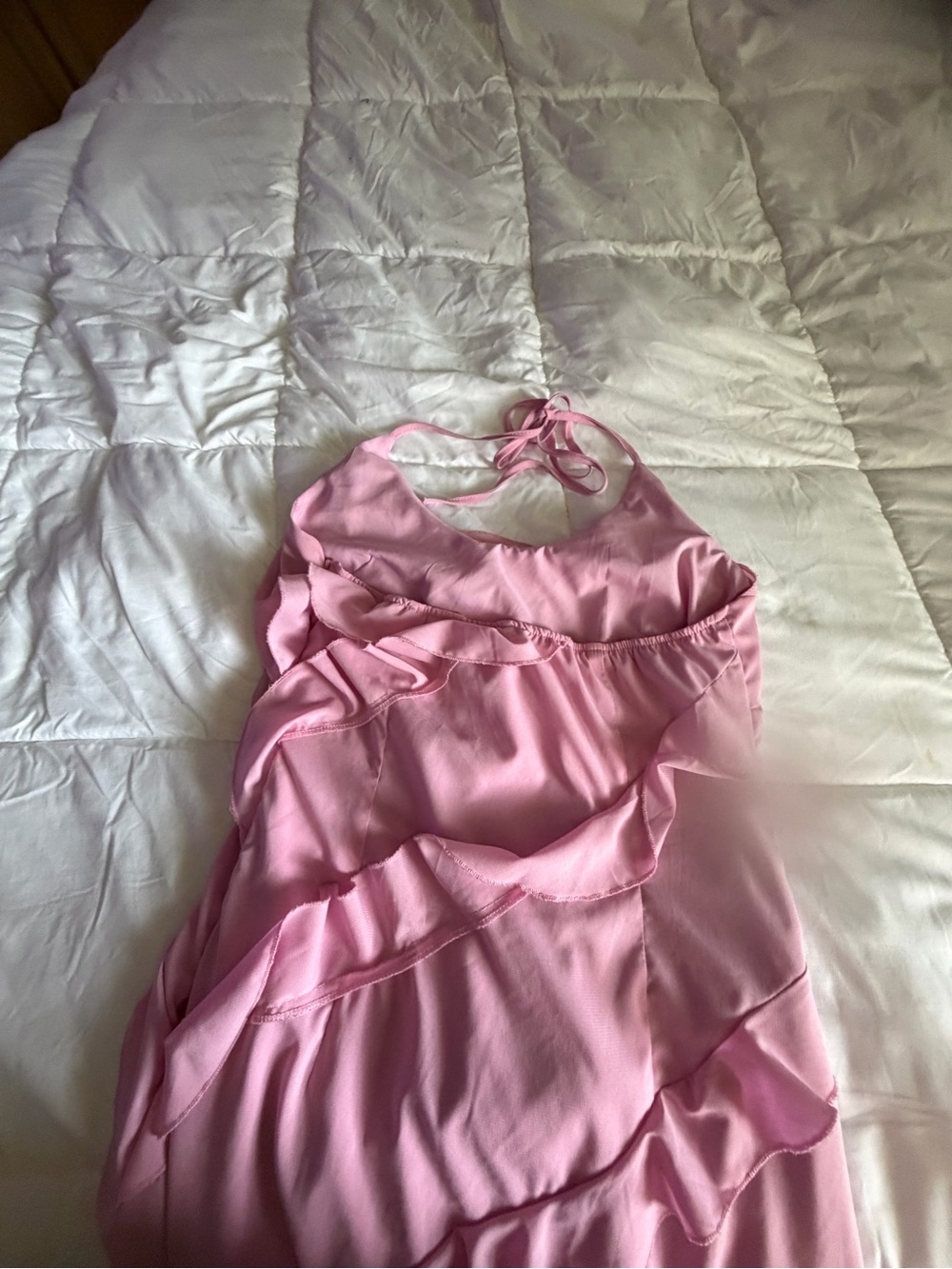 Amazon Pink Ruffle Slip Dress - Picture 7 of 8